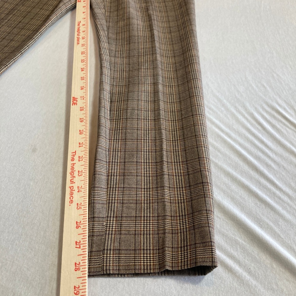 Tommy Hilfiger Women 4 Brown Glen Plaid Slim Leg Trousers H98PZ16B Business - Picture 7 of 12